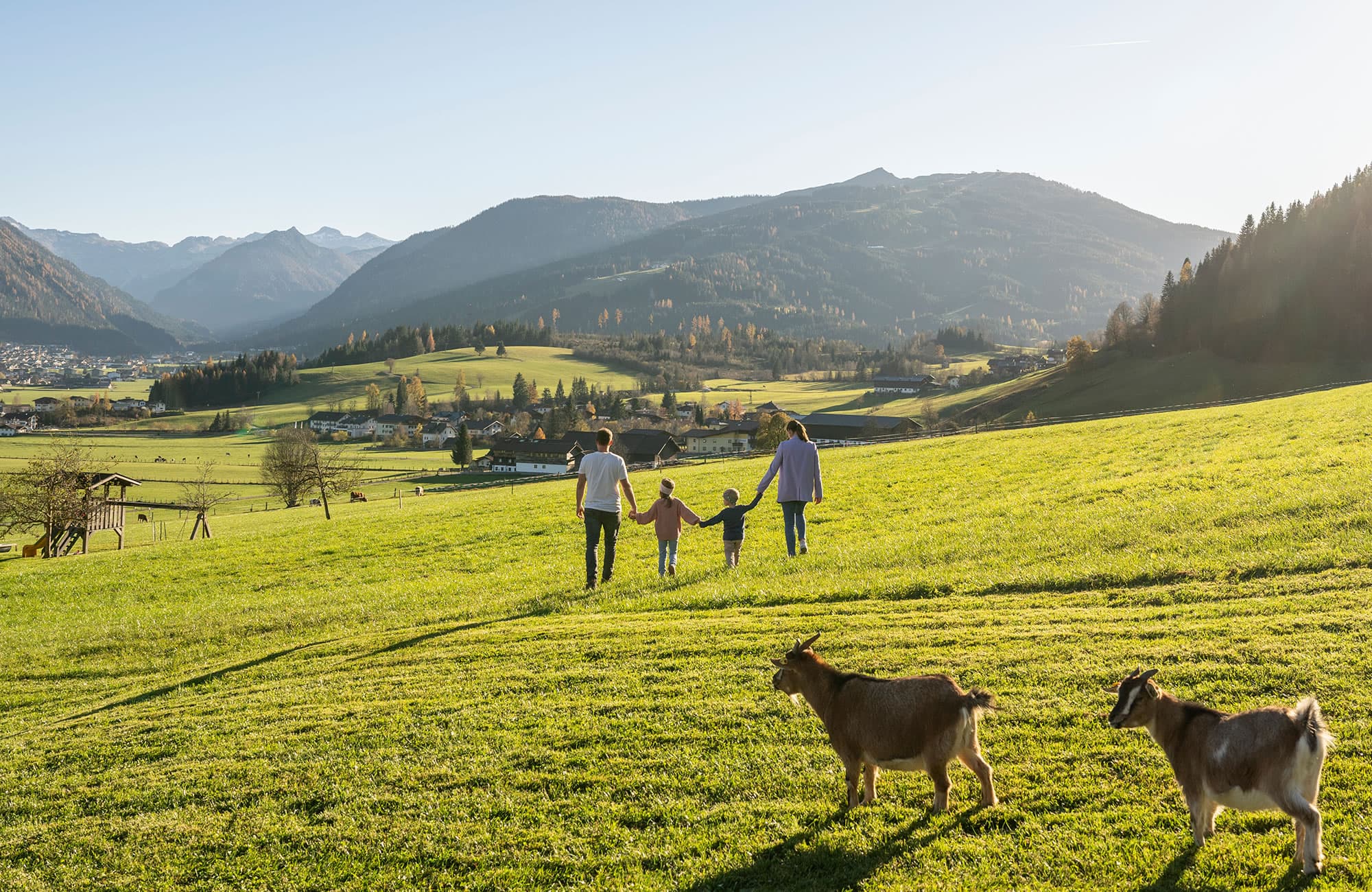 Familienurlaub in einer Ferienwohnung am Bauernhof Prechtlhof in Flachau